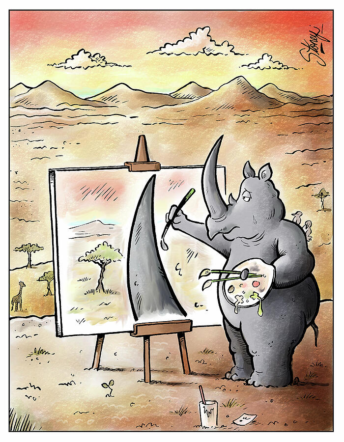 Rhino Art Drawing by Tony Lopes Rhino Art Drawing by Tony Lopes