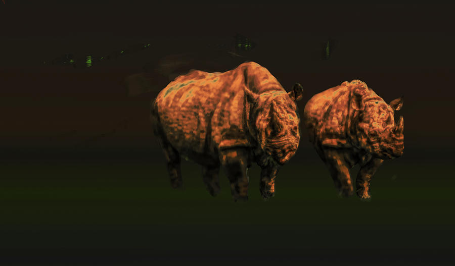 Rhino Digital Art by Leif Sohlman