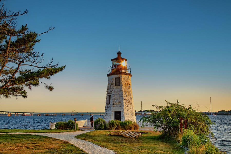 Rhode Island, Newport, Goat Island, Newport Island Light Digital Art by Lumiere