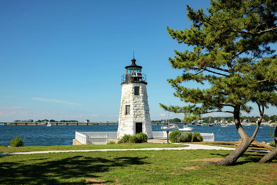 Rhode Island, Newport, Newport Harbor Lighthouse On Goat Island Digital Art by Lumiere