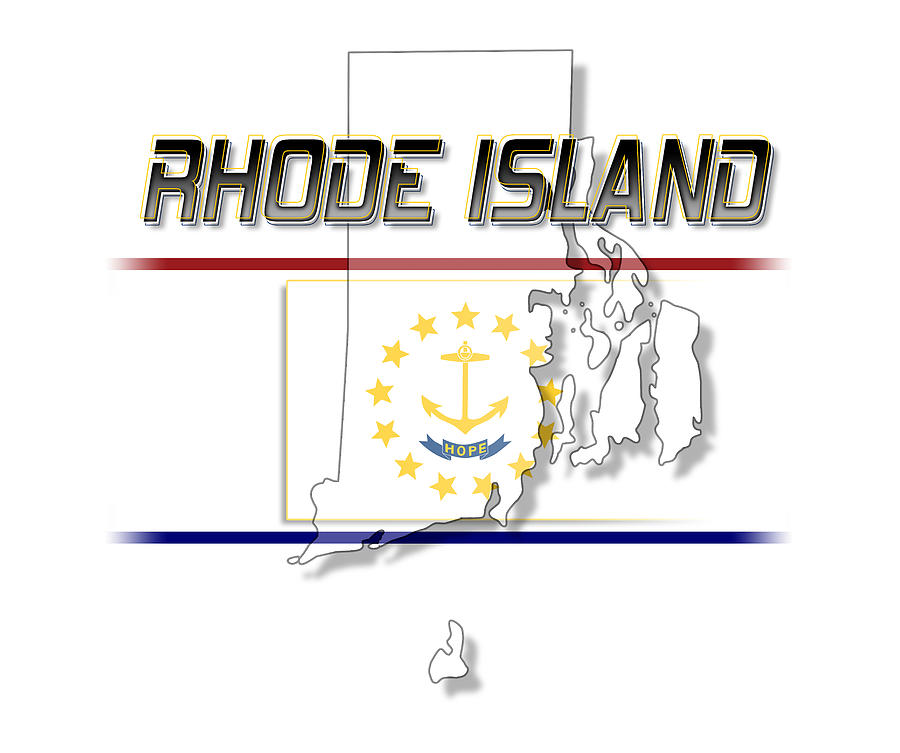 Rhode Island State Horizontal Print Digital Art by Rick Bartrand