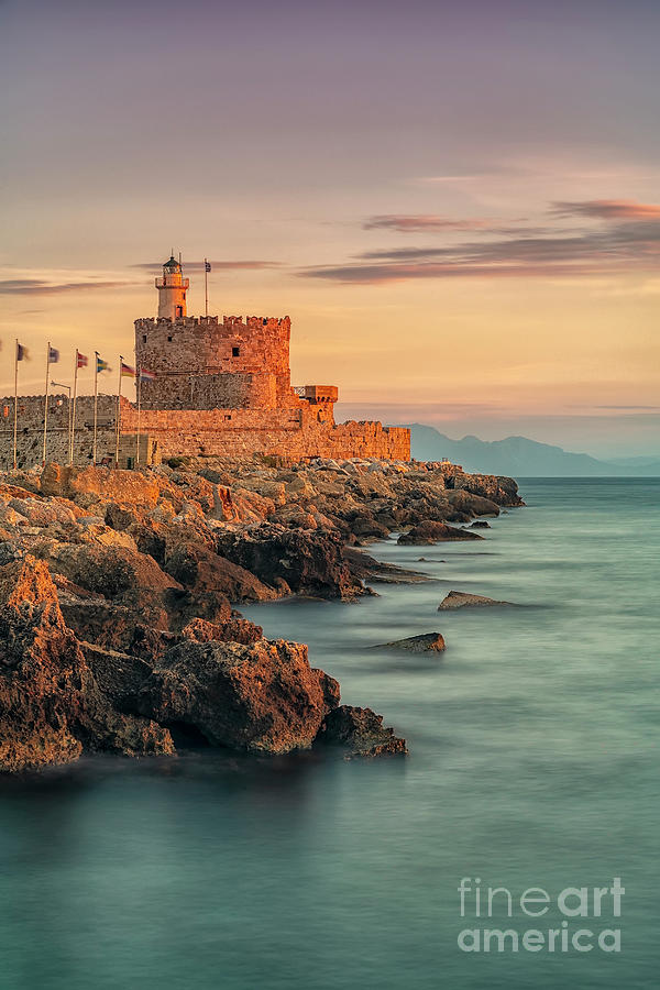 Rhodes Fort of St Nicholas and Lighthouse Photograph by Antony McAulay