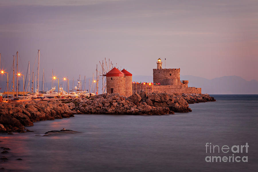 Rhodes town lighthouse Photograph by Sophie McAulay