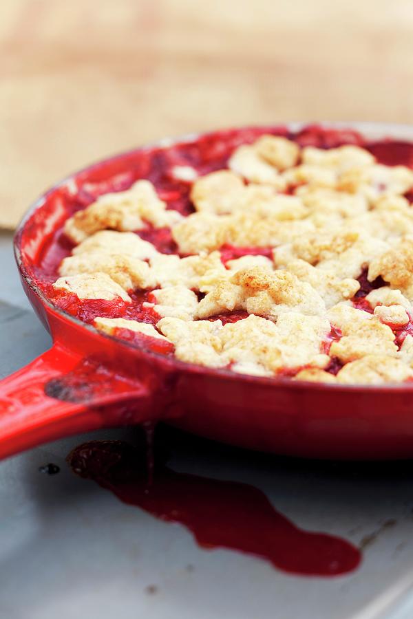 Fruit Photograph - Rhubarb And Strawberry Cobbler by Rene Comet