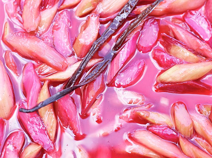 Rhubarb Compote With Vanilla Pods close-up Photograph by Oliver Brachat
