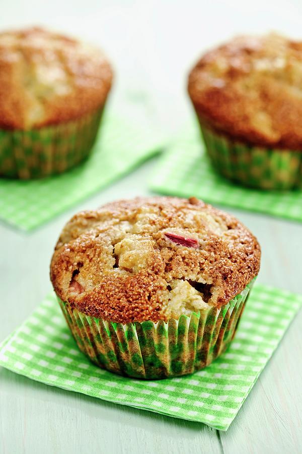 Rhubarb Muffins With Walnuts Photograph by Ina Peters