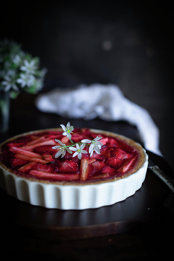 Rhubarb Strawberry Tart Photograph by Justina Ramanauskiene