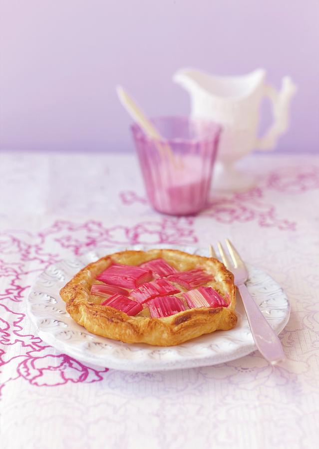 Rhubarb Tartlet With Almond And Vanilla Cream Photograph by Jalag / Wolfgang Schardt