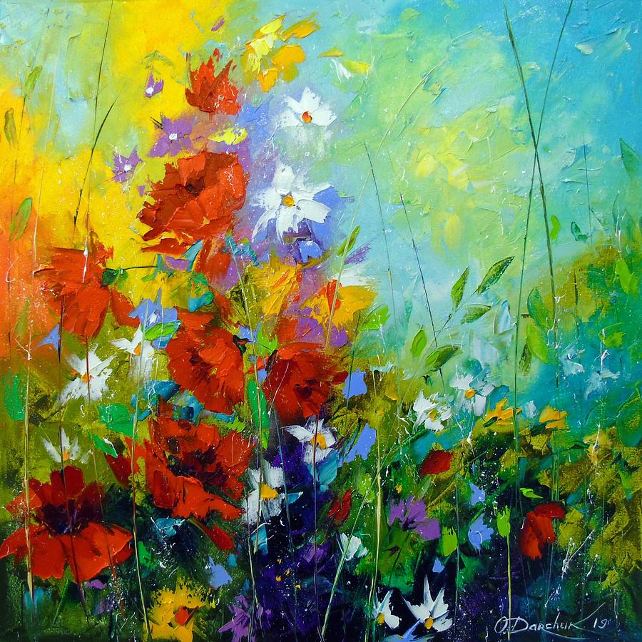 Rhythm of summer flowers Painting by Olha Darchuk | Fine Art America