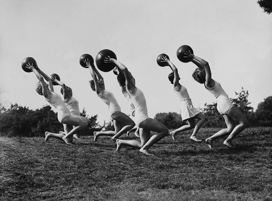 Rhythmic Gymnastics Ball Training On Photograph by Keystone-france