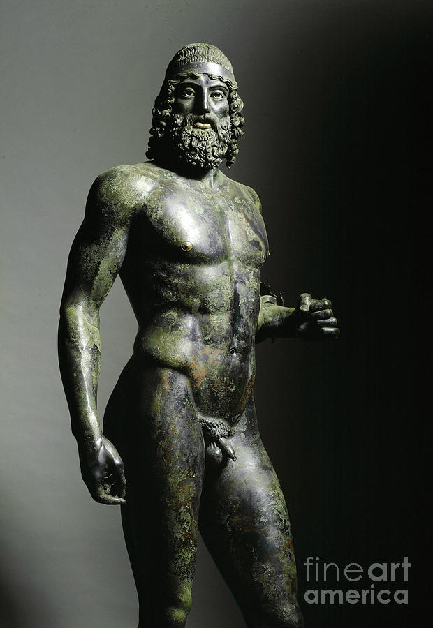 Greek Sculpture - Riace bronze, Statue A, Detail. 460 BC by Greek School
