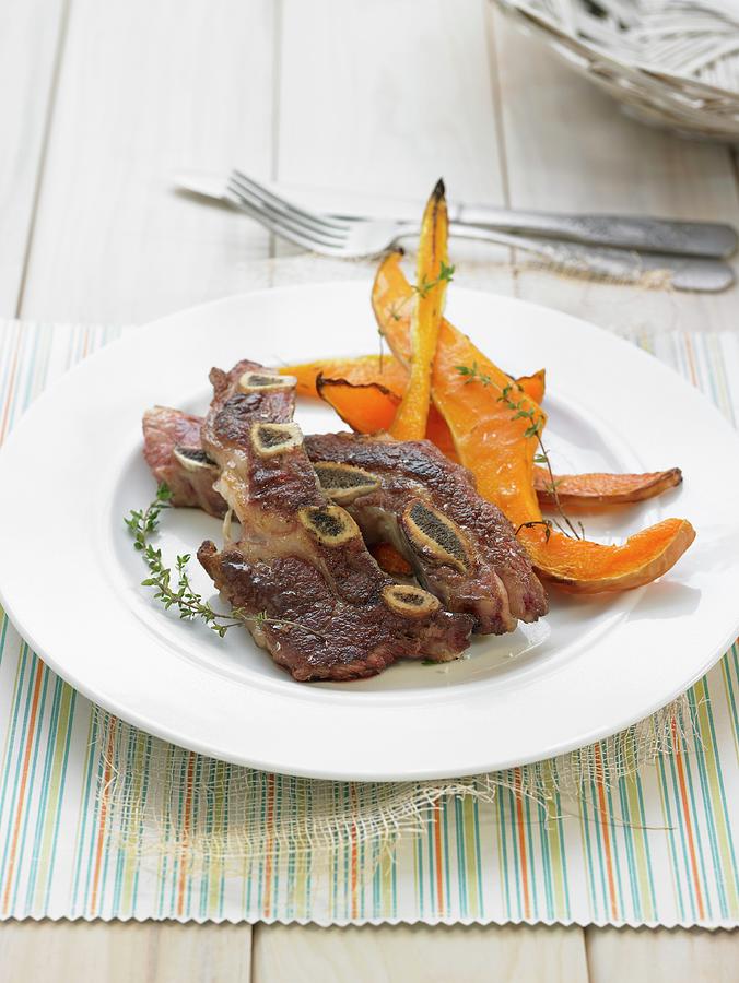 Riblits With Thyme And Roasted Squash Photograph by Lawton