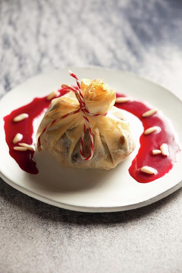 Rice And Lamb In A Pastry Parcel With Pomegranate Sauce syria Photograph by Jalag / Joerg Lehmann