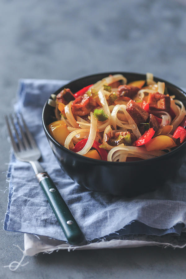 Rice Noodles With Tofu And Vegetables Photograph by Malgorzata Laniak