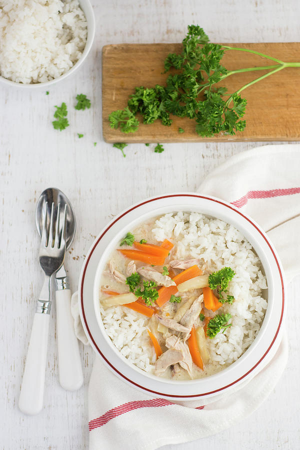 Rice With Chicken Sauce With Vegetables And Chicken Photograph by Monika Pazdej