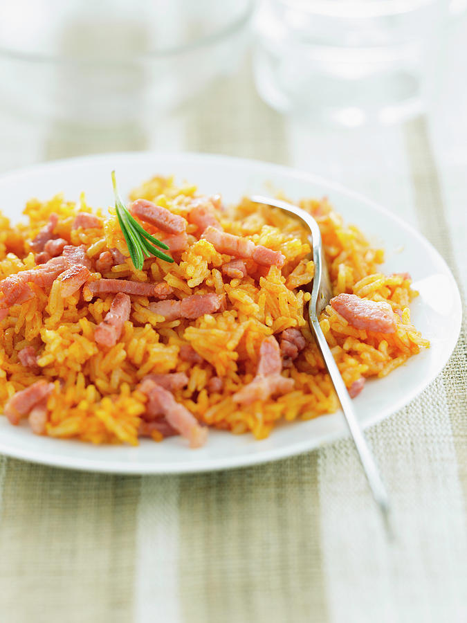 Rice With Tomato Sauce And Diced Bacon Photograph By Radvaner Fine