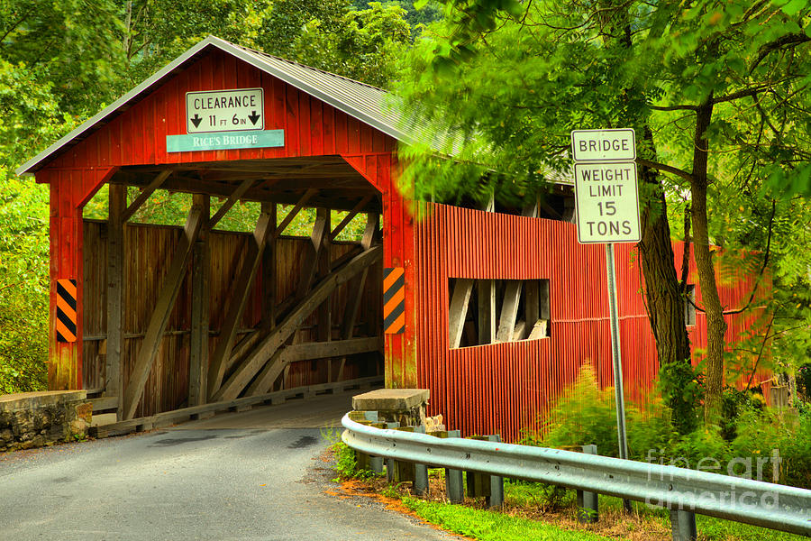 Rices Covered Bridge Landscape Photograph by Adam Jewell