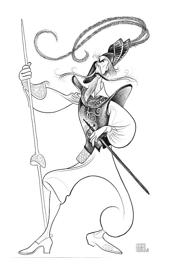 Knight Drawing - Richard Kiley In Man Of La Mancha by Al Hirschfeld