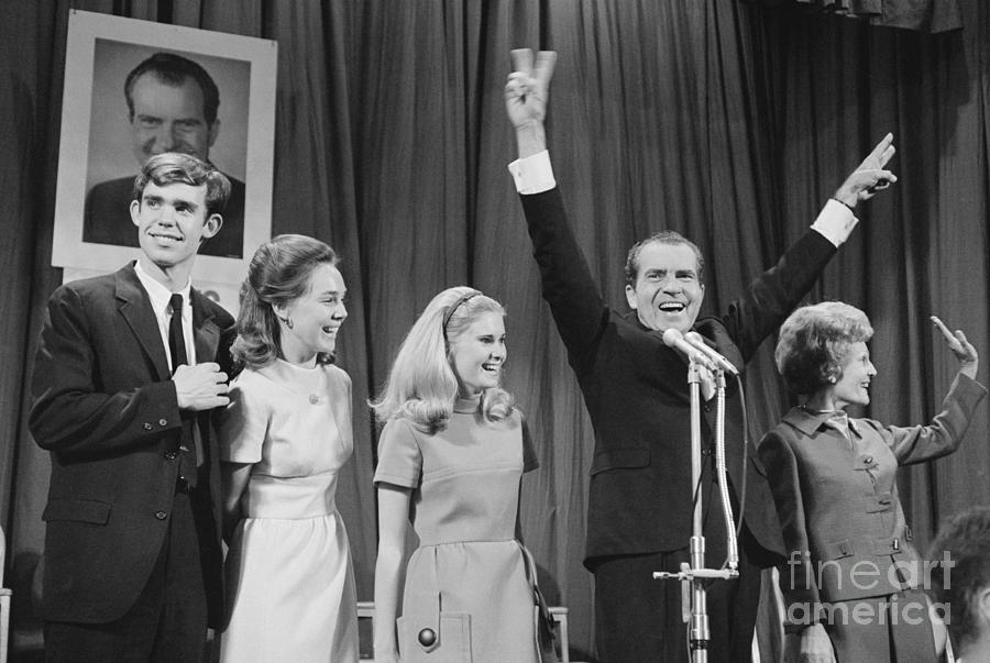 Richard Nixon And Family Celebrating Photograph by Bettmann
