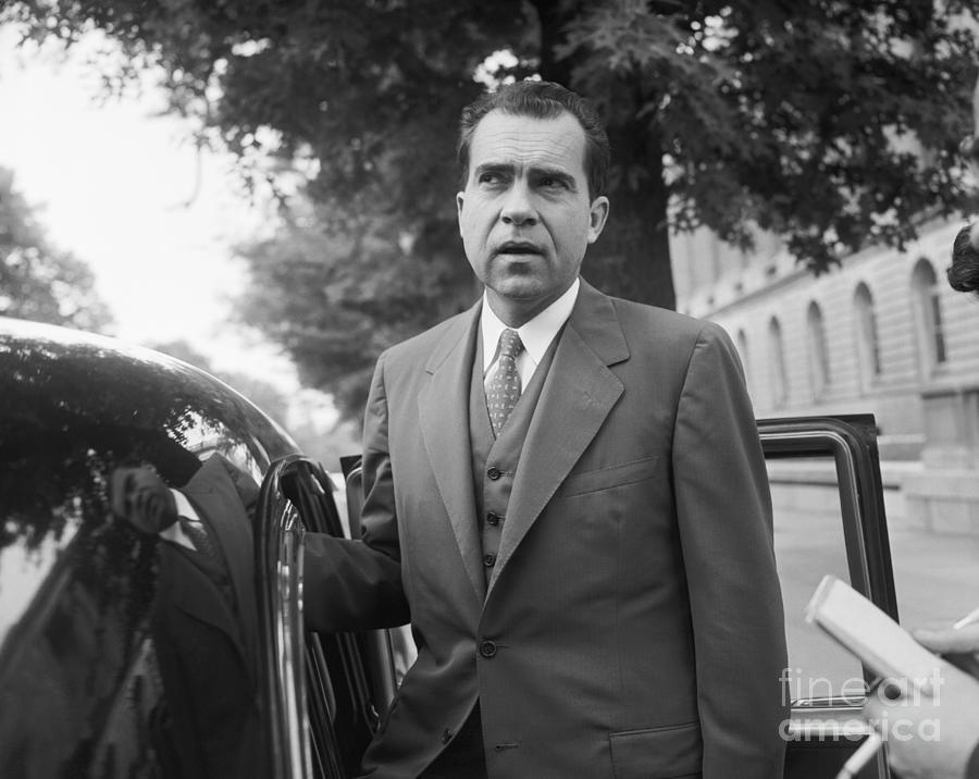 Richard Nixon Being Interviewed Photograph by Bettmann