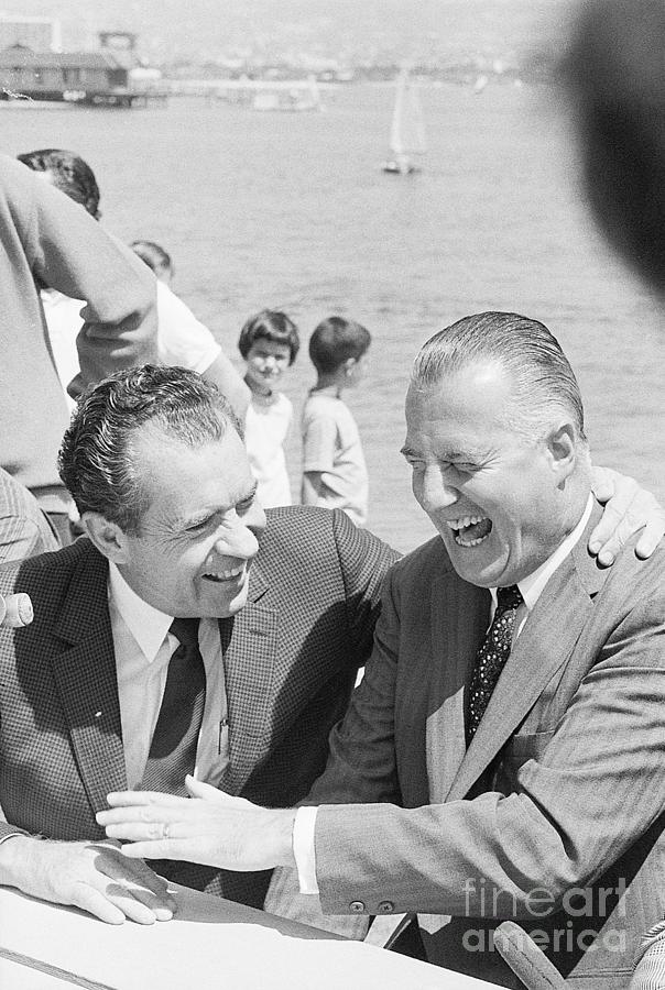 Richard Nixon Laughing With Spiro Agnew Photograph by Bettmann