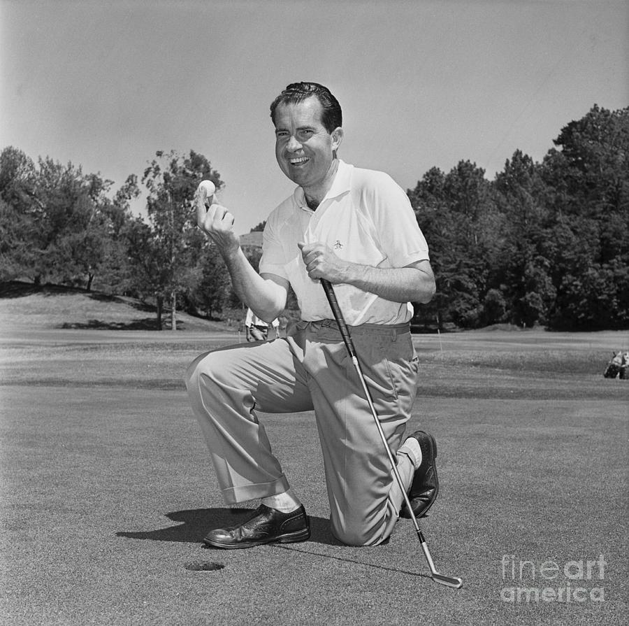 Richard Nixon On Golf Course Photograph by Bettmann