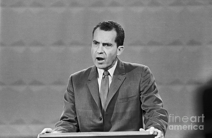 Richard Nixon Speaking At Debate by Bettmann