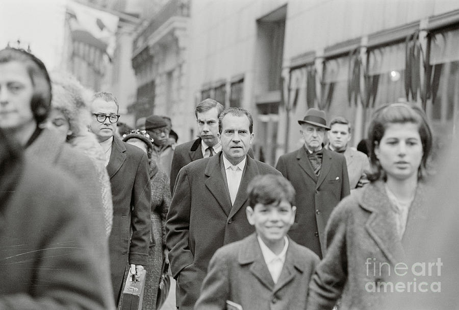 Richard Nixon Strolling Photograph by Bettmann