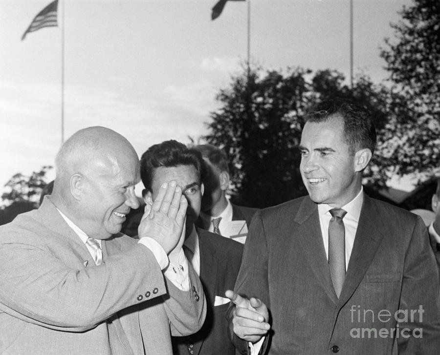 Richard Nixon Wags Finger At Khrushchev Photograph by Bettmann