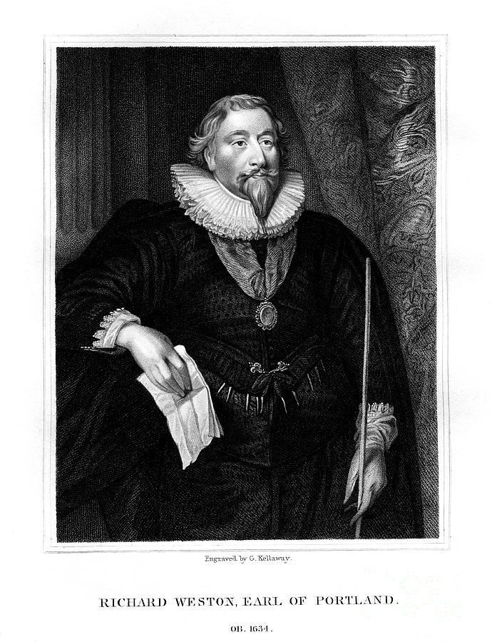 Richard Weston, 1st Earl Of Portland Drawing by Print Collector