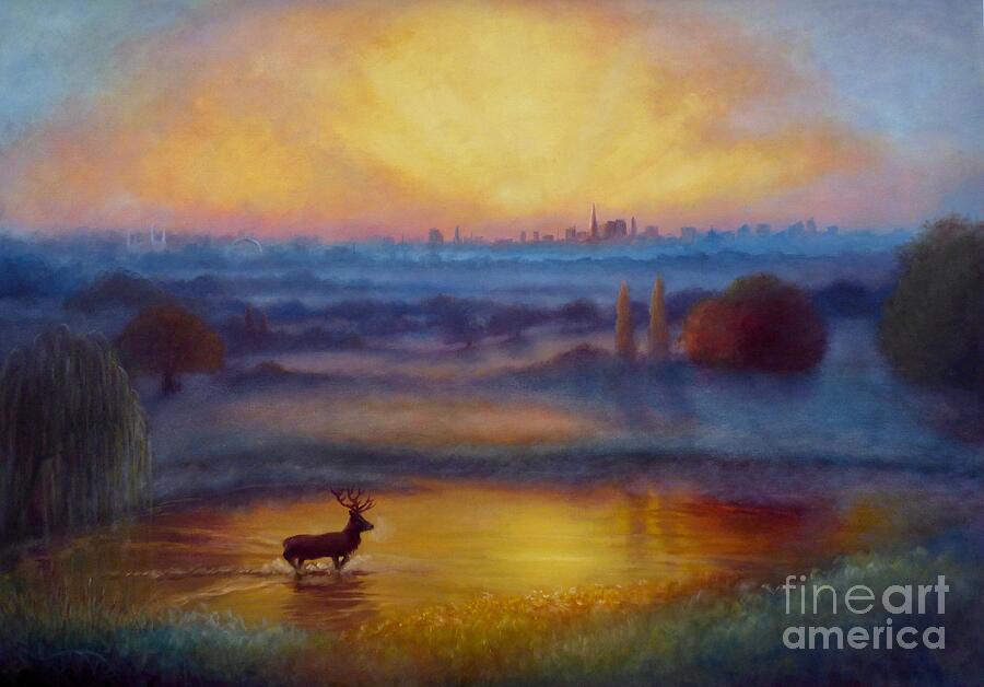 Richmond Park First Light, 2023,  London Landscape Painting by Lee Campbell