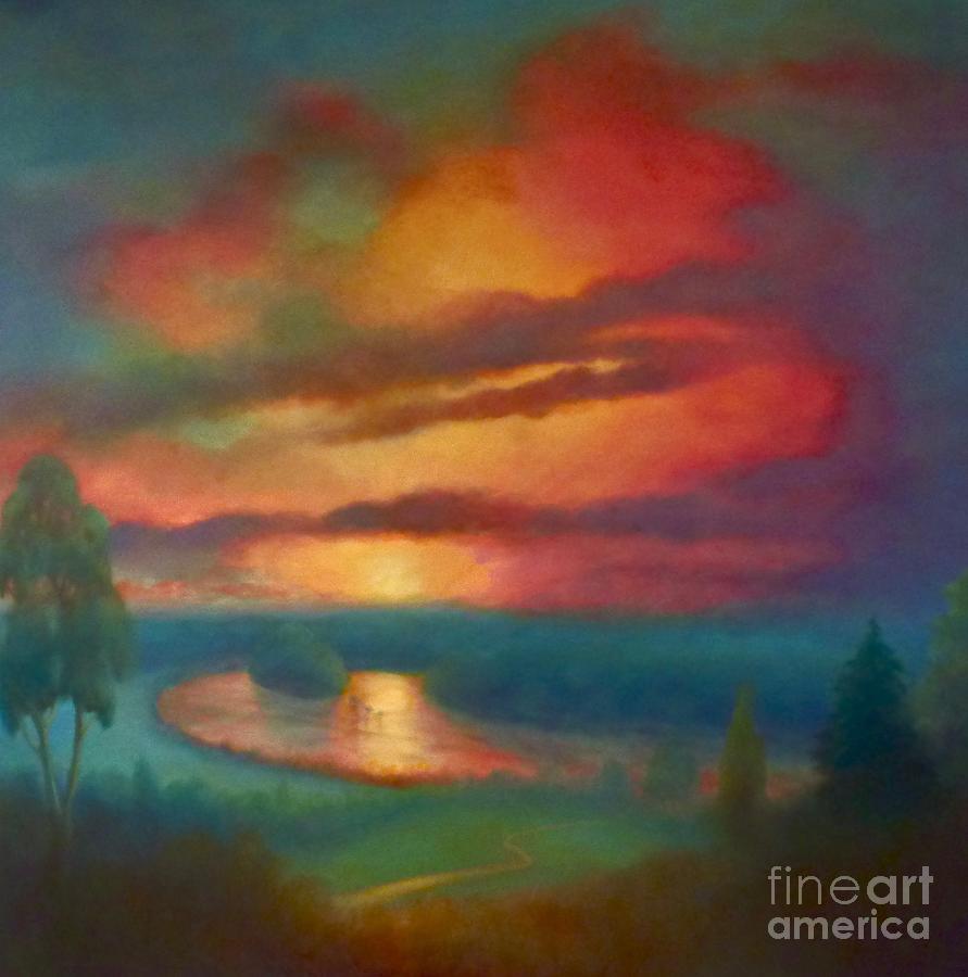 Sunset Painting - Richmond Sunglow by Lee Campbell