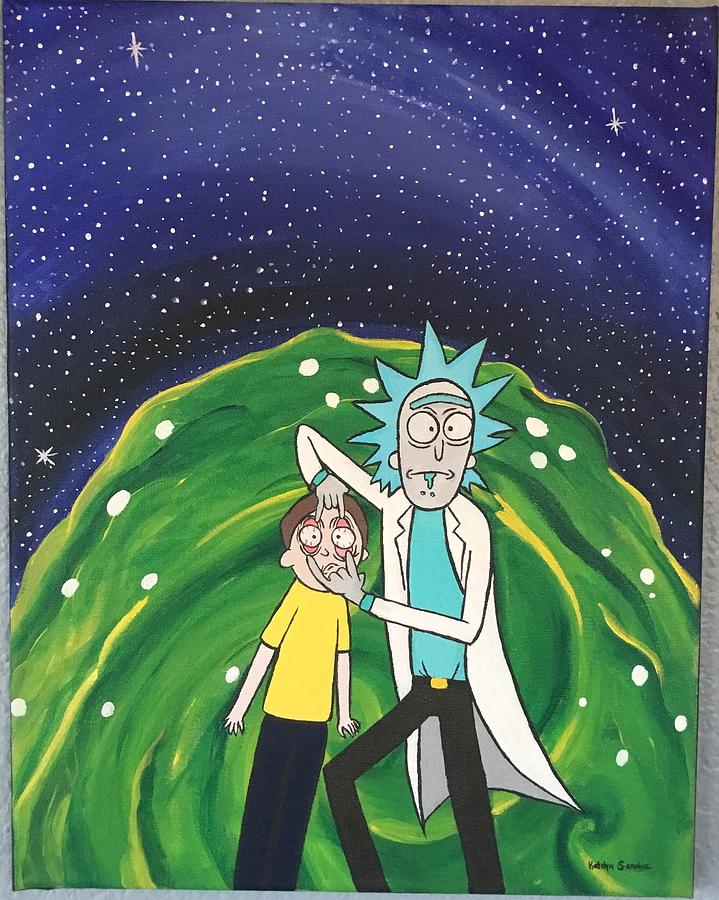 Rick And Morty Painting by Katelyn Sanchez