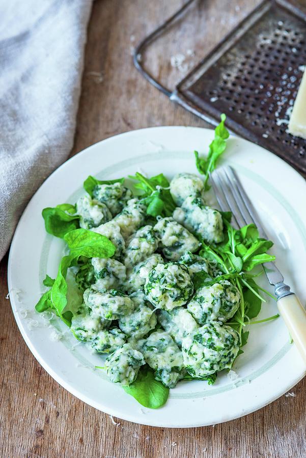 Ricotta And Spinach Gnocchi With Cheese Photograph by Irina Meliukh