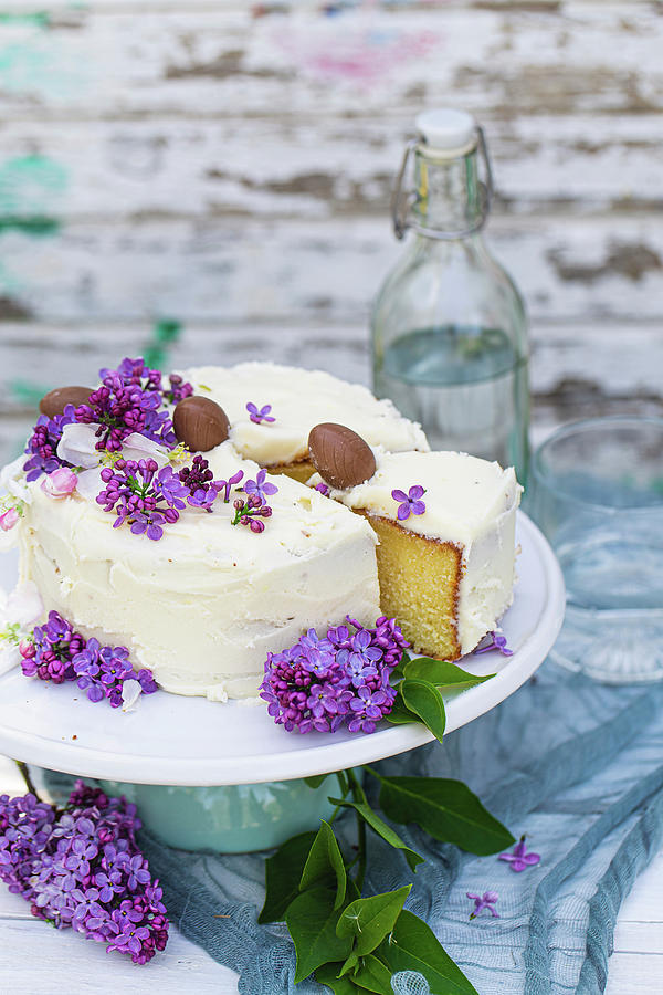 Ricotta Cake With Lilacs Photograph by Mimis Kingdom