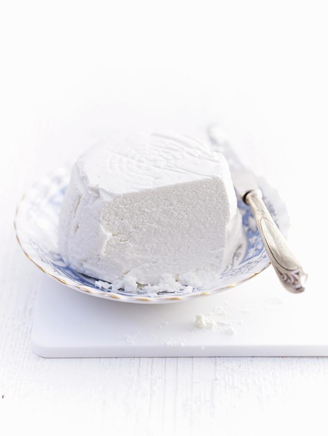 Ricotta On A Plate, Sliced Photograph by Oliver Brachat