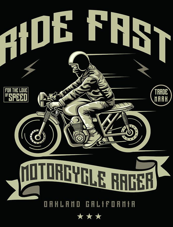Vintage Digital Art - Ride Fast by Long Shot