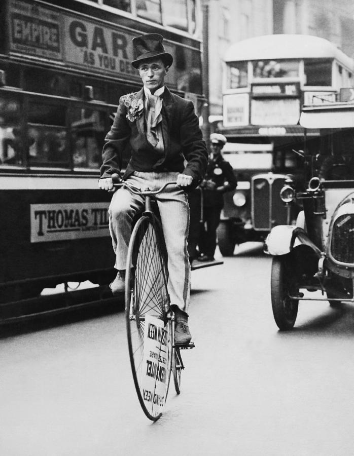 Rider On His Penny Farthing At London Photograph by Keystone-france