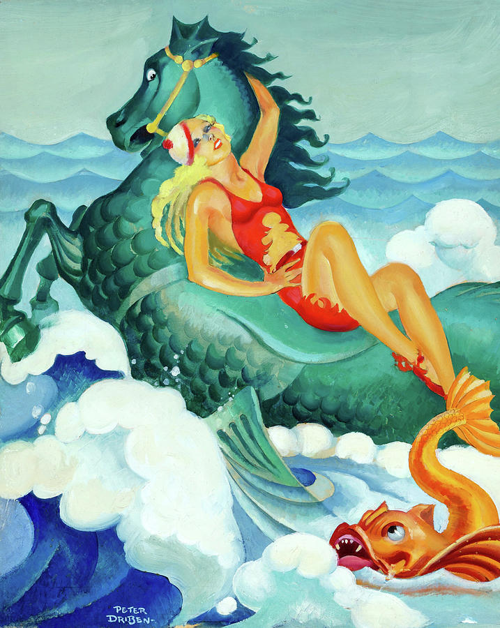 Riding a Sea Horse Painting by Peter Driben