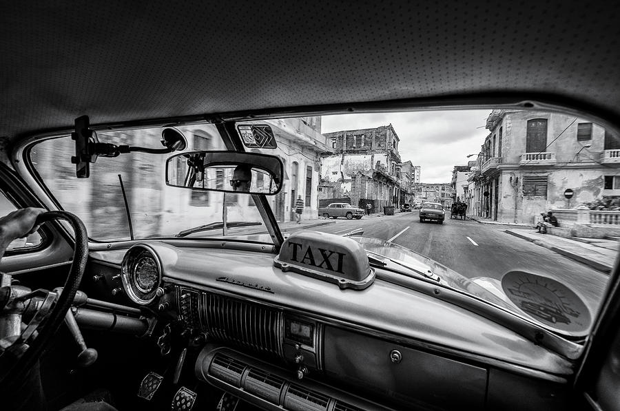 Car Photograph - Riding The Cuban Streets by Marco Tagliarino
