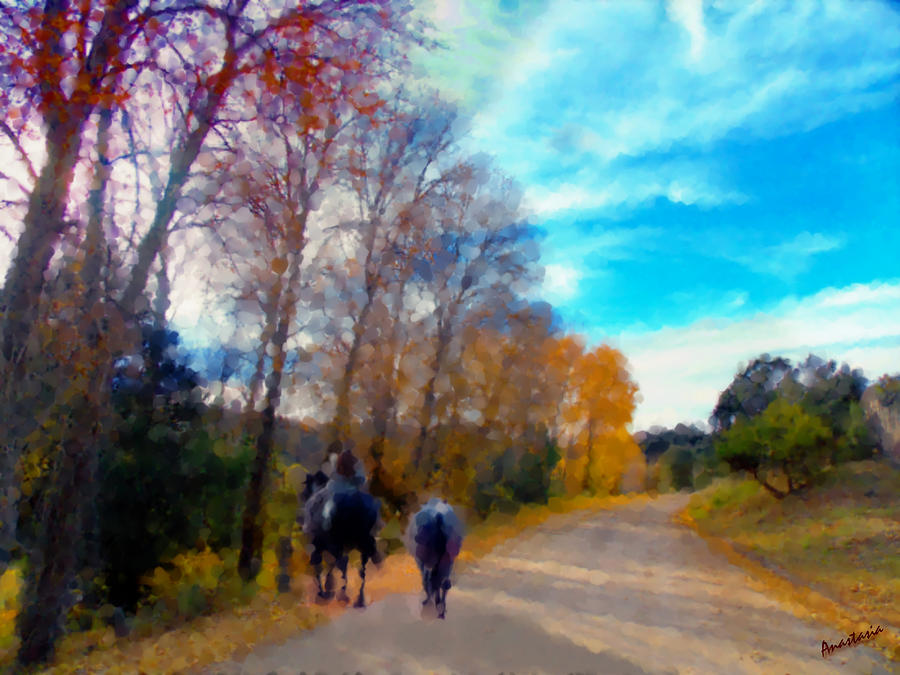 Riding to Autumn Pasture El Valle II Photograph by Anastasia Savage Ealy