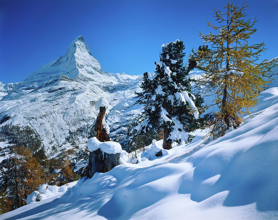 Riffelalp & Matterhorn, Switzerland Digital Art by Wolfgang Krammisch