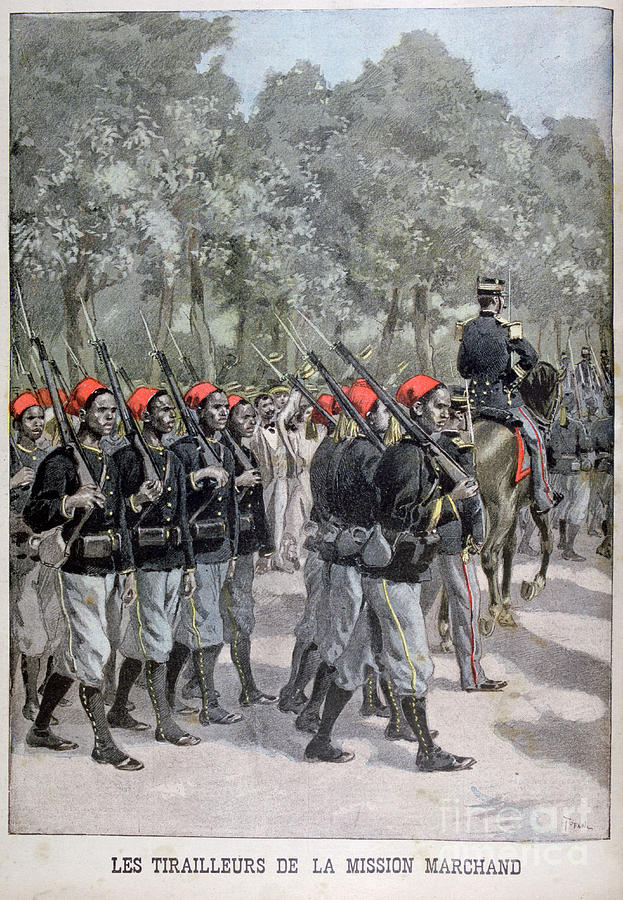 Riflemen, France, 1899. Artist Oswaldo Drawing by Print Collector