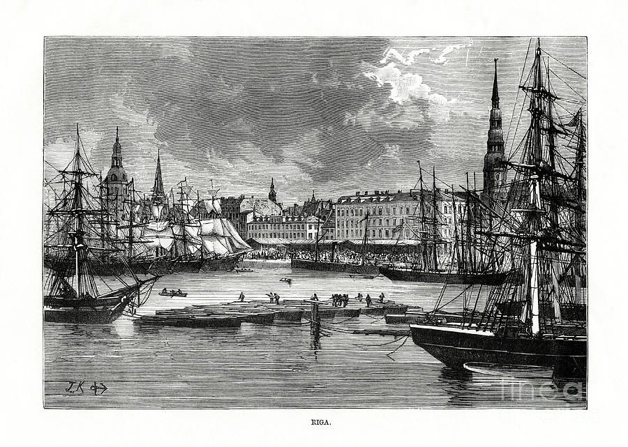 Riga, Latvia, 1879 Drawing by Print Collector