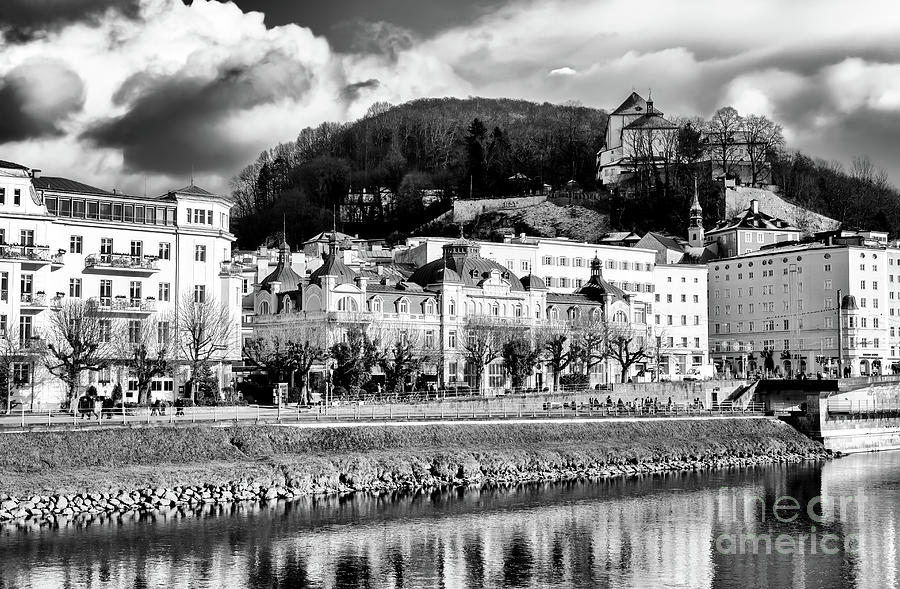 Right Bank of the Salzach River in Salzburg Photograph by John Rizzuto