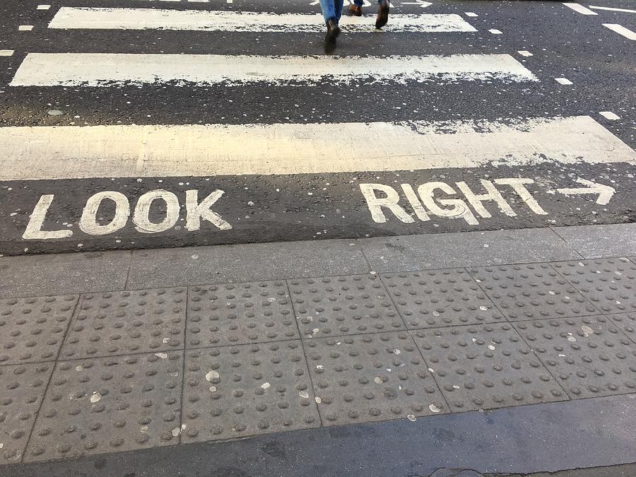 Right Crosswalk Directions Photograph by Debra Grace Addison