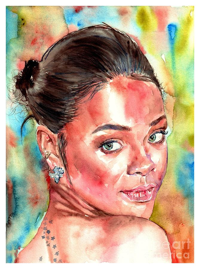 Rihanna Painting - Rihanna Portrait by Suzann Sines