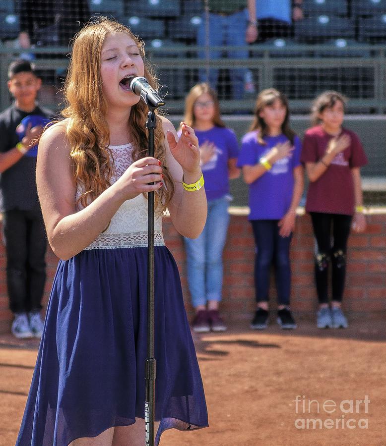 Riley Whittaker sings National Anthem Photograph by Randy Jackson