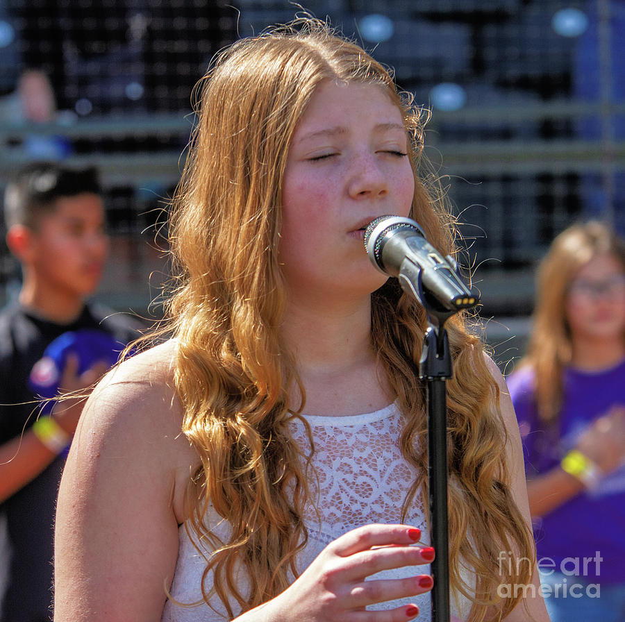 Riley Whittiker sings Anthem Photograph by Randy Jackson