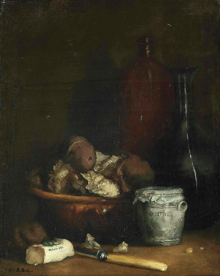 Rillettes Avec Accompagnements Painting by Theodule Ribot Rillettes Avec Accompagnements Painting by Theodule Ribot